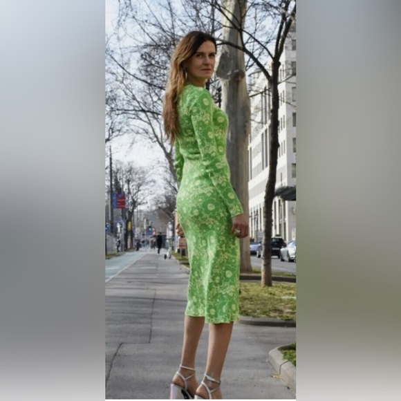 ZARA  Floral Jacquard Long Dress size small - Picture 2 of 10